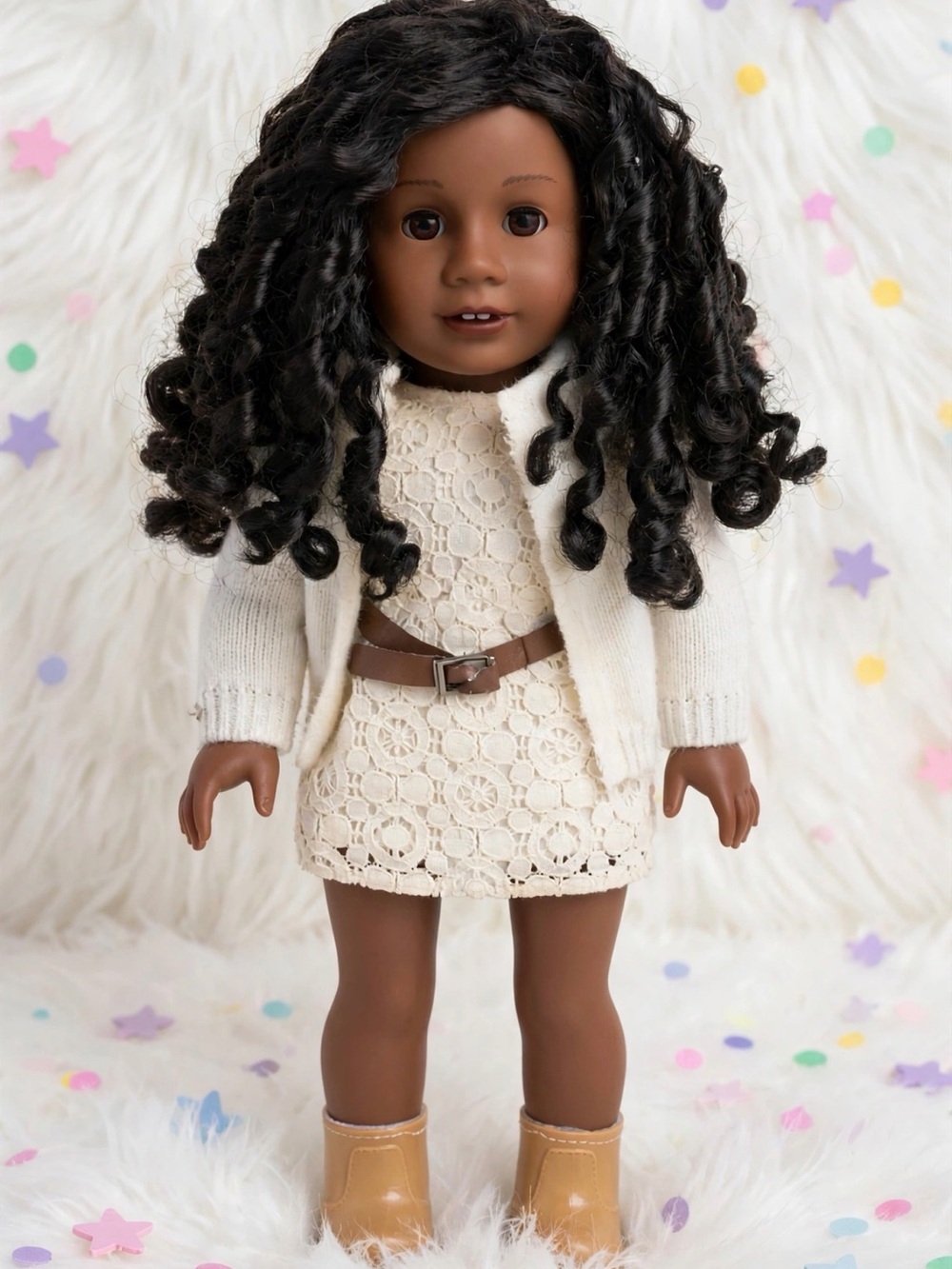 American Girl doll Classic Cream Lace Dress & Cardigan Doll Outfit - Neutral
